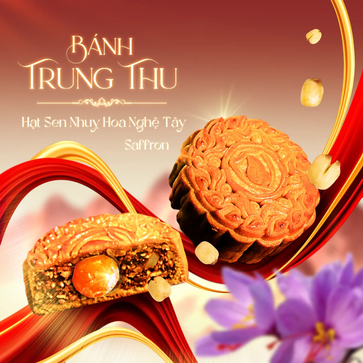 Bánh Hạt Sen Nhụy Hoa Nghệ Tây Saffron