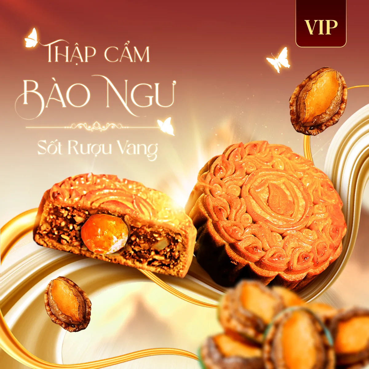 Bánh Thập Cẩm Bào Ngư Sốt Rượu Vang